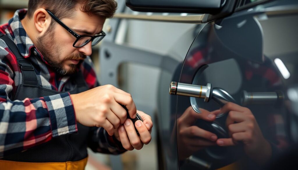 A busy street in South Africa's urban center, with a mobile automotive locksmith van prominently displayed. The van is sleek and modern, its logo and branding clearly visible. In the foreground, a mechanic in a crisp uniform is assisting a customer, expertly handling a set of car keys. In the middle ground, pedestrians and other vehicles pass by, creating a sense of a thriving, active city. The background features a mix of high-rise buildings and lush greenery, conveying a cosmopolitan yet welcoming atmosphere. The lighting is warm and natural, casting a golden glow over the scene. The composition is balanced and visually striking, showcasing the reliable and professional automotive locksmith services available in the region. A busy street in South Africa's urban center, with a mobile automotive locksmith van prominently displayed. The van is sleek and modern, its logo and branding clearly visible. In the foreground, a mechanic in a crisp uniform is assisting a customer, expertly handling a set of car keys. In the middle ground, pedestrians and other vehicles pass by, creating a sense of a thriving, active city. The background features a mix of high-rise buildings and lush greenery, conveying a cosmopolitan yet welcoming atmosphere. The lighting is warm and natural, casting a golden glow over the scene. The composition is balanced and visually striking, showcasing the reliable and professional automotive locksmith services available in the region.