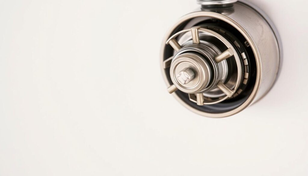 A close-up view of a geyser thermostat, its internal components exposed, against a neutral background. The thermostat is shown in detail, with precise mechanical details and intricate wiring visible. Soft, even lighting illuminates the scene, highlighting the technical complexity of the device. The image conveys a sense of diagnostic analysis, inviting the viewer to understand the potential repair costs and complexities associated with maintaining a geyser's thermostat system. A close-up view of a geyser thermostat, its internal components exposed, against a neutral background. The thermostat is shown in detail, with precise mechanical details and intricate wiring visible. Soft, even lighting illuminates the scene, highlighting the technical complexity of the device. The image conveys a sense of diagnostic analysis, inviting the viewer to understand the potential repair costs and complexities associated with maintaining a geyser's thermostat system.