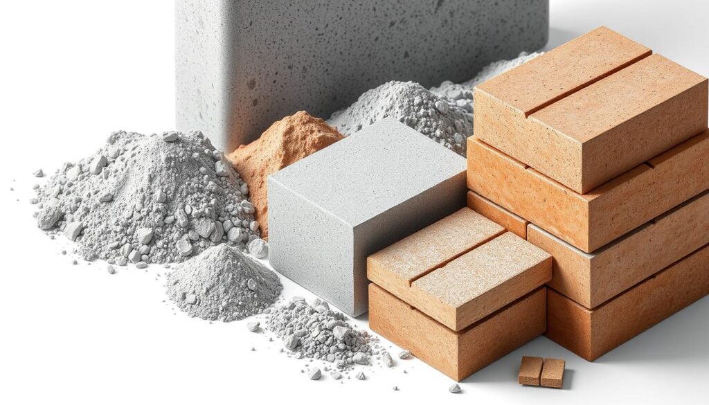 A detailed breakdown of essential building material prices - cement, concrete, and bricks - against a clean, minimalist background. The materials are displayed in a precise, organized layout, with each item clearly labeled and showcasing its respective cost. Soft, warm lighting illuminates the scene, creating a professional, informative atmosphere. The image is shot from a slightly elevated angle, providing a comprehensive overview of the subject matter. The color palette is muted, emphasizing the technical nature of the content, while maintaining visual appeal. A detailed breakdown of essential building material prices - cement, concrete, and bricks - against a clean, minimalist background. The materials are displayed in a precise, organized layout, with each item clearly labeled and showcasing its respective cost. Soft, warm lighting illuminates the scene, creating a professional, informative atmosphere. The image is shot from a slightly elevated angle, providing a comprehensive overview of the subject matter. The color palette is muted, emphasizing the technical nature of the content, while maintaining visual appeal.