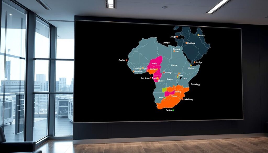 A highly detailed, photorealistic commercial appliance installation coverage map of Johannesburg, Pretoria, and Gauteng, South Africa. The map is displayed on a large LED display against a sleek, modern office or showroom interior. The map features precise geo-locations of service coverage areas, denoted by vibrant color-coded regions. The lighting is bright and evenly distributed, creating a crisp, professional ambiance. The camera angle is slightly elevated, providing an expansive, bird's-eye view of the coverage area. The overall composition conveys a sense of comprehensive service, technological capability, and regional expertise. A highly detailed, photorealistic commercial appliance installation coverage map of Johannesburg, Pretoria, and Gauteng, South Africa. The map is displayed on a large LED display against a sleek, modern office or showroom interior. The map features precise geo-locations of service coverage areas, denoted by vibrant color-coded regions. The lighting is bright and evenly distributed, creating a crisp, professional ambiance. The camera angle is slightly elevated, providing an expansive, bird's-eye view of the coverage area. The overall composition conveys a sense of comprehensive service, technological capability, and regional expertise.