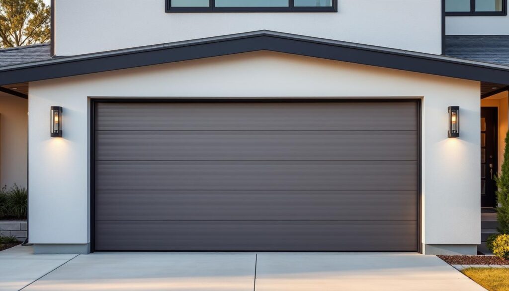 A sleek, modern garage door against a backdrop of a minimalist, contemporary home exterior. The door is showcased in a three-quarter front view, casting subtle shadows that highlight its textured surface and precise fittings. The lighting is soft and diffused, creating a warm, inviting atmosphere. In the foreground, a tape measure and a set of tools are neatly arranged, conveying the technical aspects of the door installation process. The middle ground features a breakdown of cost factors, such as door material, size, automation, and labor, presented in a clean, infographic-style layout. The background blends seamlessly with the home's architecture, emphasizing the integration of the garage door into the overall design. A sleek, modern garage door against a backdrop of a minimalist, contemporary home exterior. The door is showcased in a three-quarter front view, casting subtle shadows that highlight its textured surface and precise fittings. The lighting is soft and diffused, creating a warm, inviting atmosphere. In the foreground, a tape measure and a set of tools are neatly arranged, conveying the technical aspects of the door installation process. The middle ground features a breakdown of cost factors, such as door material, size, automation, and labor, presented in a clean, infographic-style layout. The background blends seamlessly with the home's architecture, emphasizing the integration of the garage door into the overall design.