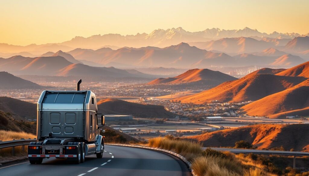 A panoramic vista of South Africa's diverse landscapes, showcasing the expansive service coverage areas of a 34-ton truck hire service. In the foreground, a sleek, powerful 34-ton truck navigates winding roads, its chrome and steel frame gleaming under the warm, golden sunlight. The middle ground features lush, rolling hills dotted with thriving cities and bustling industrial hubs, representing the reach of the service across Gauteng and beyond. In the background, majestic mountains rise, their peaks capped with a dusting of snow, creating a breathtaking backdrop that captures the scale and scope of the service's operations. The scene conveys a sense of reliability, efficiency, and the ability to deliver across South Africa's diverse terrain. A panoramic vista of South Africa's diverse landscapes, showcasing the expansive service coverage areas of a 34-ton truck hire service. In the foreground, a sleek, powerful 34-ton truck navigates winding roads, its chrome and steel frame gleaming under the warm, golden sunlight. The middle ground features lush, rolling hills dotted with thriving cities and bustling industrial hubs, representing the reach of the service across Gauteng and beyond. In the background, majestic mountains rise, their peaks capped with a dusting of snow, creating a breathtaking backdrop that captures the scale and scope of the service's operations. The scene conveys a sense of reliability, efficiency, and the ability to deliver across South Africa's diverse terrain.