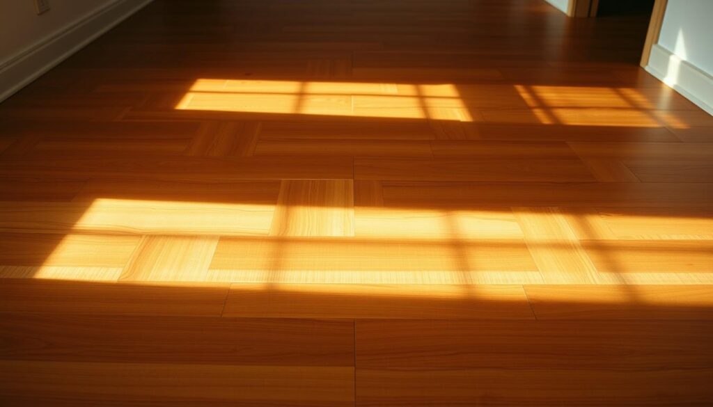 A beautifully lit bamboo floor installation, showcasing the warm tones and natural textures of the material. The floorboards are neatly laid, creating a seamless, polished surface. The lighting is soft and diffused, casting gentle shadows that accentuate the grain and pattern of the bamboo. The angle of the camera captures the floor at eye level, allowing the viewer to imagine themselves standing on the surface. The overall mood is one of high-quality craftsmanship and attention to detail, reflecting the care and expertise required for a professional bamboo floor installation. A beautifully lit bamboo floor installation, showcasing the warm tones and natural textures of the material. The floorboards are neatly laid, creating a seamless, polished surface. The lighting is soft and diffused, casting gentle shadows that accentuate the grain and pattern of the bamboo. The angle of the camera captures the floor at eye level, allowing the viewer to imagine themselves standing on the surface. The overall mood is one of high-quality craftsmanship and attention to detail, reflecting the care and expertise required for a professional bamboo floor installation.