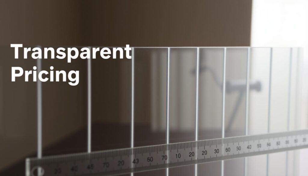 A detailed, transparent pricing guide for Clearview fencing in Johannesburg. The image shows a close-up view of the Clearview fencing material, with a clean, uncluttered background. The fencing is illuminated by soft, even lighting, highlighting its sleek, modern design and crystal-clear transparency. In the foreground, a ruler or scale provides precise measurements, allowing viewers to easily calculate the cost per meter. The overall mood is one of professionalism, clarity, and attention to detail, reflecting the "Transparent Pricing" theme of the article section. A detailed, transparent pricing guide for Clearview fencing in Johannesburg. The image shows a close-up view of the Clearview fencing material, with a clean, uncluttered background. The fencing is illuminated by soft, even lighting, highlighting its sleek, modern design and crystal-clear transparency. In the foreground, a ruler or scale provides precise measurements, allowing viewers to easily calculate the cost per meter. The overall mood is one of professionalism, clarity, and attention to detail, reflecting the "Transparent Pricing" theme of the article section.