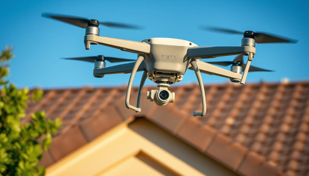 A high-resolution, photorealistic image of a drone conducting a safe roof inspection in Gauteng, South Africa. The drone hovers above a residential rooftop, equipped with advanced sensors and cameras capturing detailed data. The scene is illuminated by natural daylight, with a clear blue sky in the background. The drone's camera angles provide a comprehensive view of the roof's condition, enabling detailed analysis. The image conveys a sense of technological innovation, safety, and efficiency in the roof inspection process across the Gauteng region. A high-resolution, photorealistic image of a drone conducting a safe roof inspection in Gauteng, South Africa. The drone hovers above a residential rooftop, equipped with advanced sensors and cameras capturing detailed data. The scene is illuminated by natural daylight, with a clear blue sky in the background. The drone's camera angles provide a comprehensive view of the roof's condition, enabling detailed analysis. The image conveys a sense of technological innovation, safety, and efficiency in the roof inspection process across the Gauteng region.