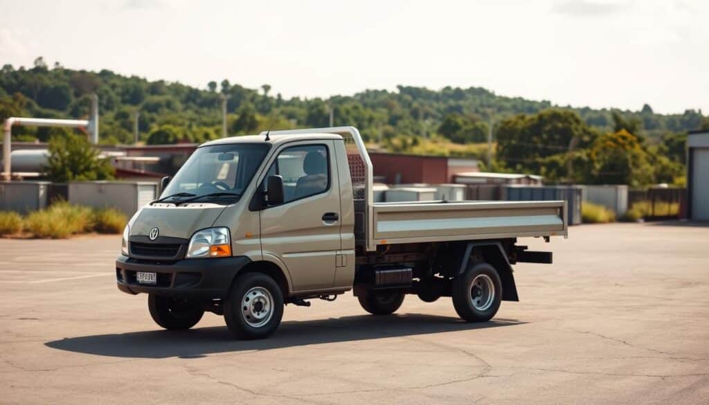 A reliable 1 ton truck parked in a well-lit commercial yard, with a clear view of the surrounding Gauteng landscape. The truck is a sturdy, modern model in a neutral color, showcasing its robust capabilities. The background features a mix of industrial structures and lush greenery, reflecting the regional coverage and diverse locations serviced. The scene is captured with a wide-angle lens, emphasizing the truck's size and the expansive regional setting. The lighting is natural, casting soft shadows that highlight the truck's form and the overall sense of dependability. The mood is one of professionalism and trustworthiness, inviting the viewer to consider the reliable and adaptable nature of the 1 ton truck hire service across the Gauteng region. A reliable 1 ton truck parked in a well-lit commercial yard, with a clear view of the surrounding Gauteng landscape. The truck is a sturdy, modern model in a neutral color, showcasing its robust capabilities. The background features a mix of industrial structures and lush greenery, reflecting the regional coverage and diverse locations serviced. The scene is captured with a wide-angle lens, emphasizing the truck's size and the expansive regional setting. The lighting is natural, casting soft shadows that highlight the truck's form and the overall sense of dependability. The mood is one of professionalism and trustworthiness, inviting the viewer to consider the reliable and adaptable nature of the 1 ton truck hire service across the Gauteng region.