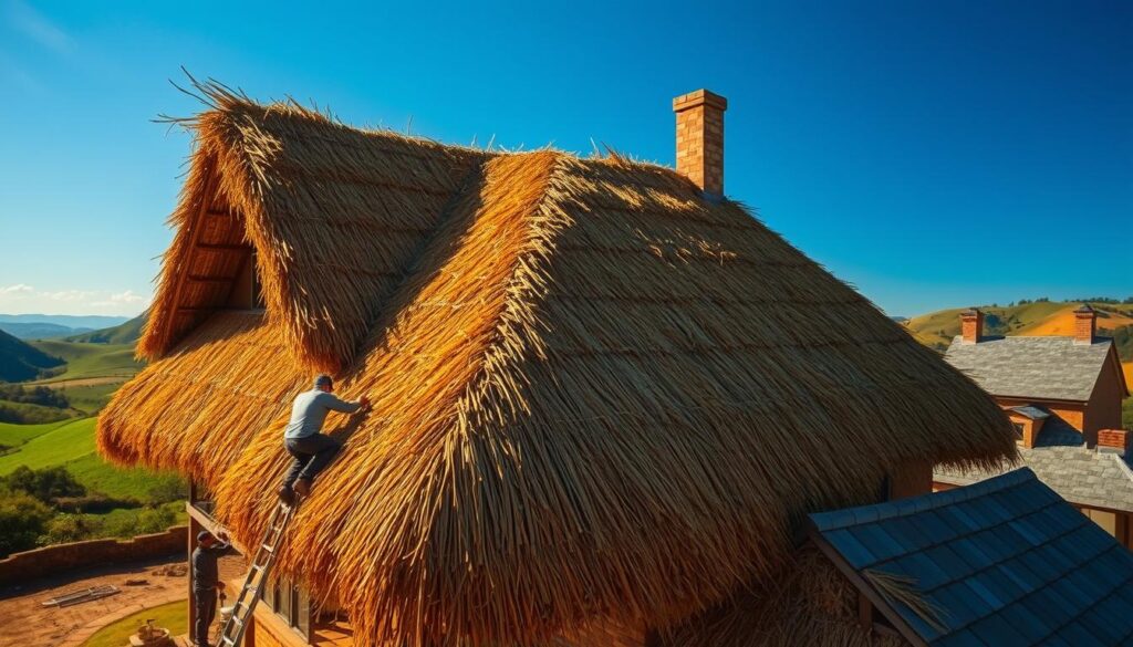 Cost of a Thatched Roof vs. a Tiled or Slate Roof Cost of a Thatched Roof vs. a Tiled or Slate Roof
