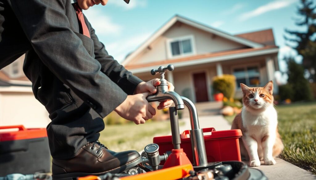 A local handyman maintenance scene in the Moot area, showcasing a skilled handyman in professional business attire working on a home. In the foreground, the handyman is fixing a leaky faucet, surrounded by various tools like a wrench and a toolbox. In the middle ground, a well-kept suburban house with a small garden can be seen, hinting at the residential aspect of the service. The background features a clear blue sky with soft, natural lighting, suggesting a bright and cheerful day. The atmosphere is friendly and inviting, reflecting a reliable local service, with subtle details like a friendly neighborhood cat watching curiously. The angle captures the interaction between the handyman and the home, emphasizing quality maintenance services. A local handyman maintenance scene in the Moot area, showcasing a skilled handyman in professional business attire working on a home. In the foreground, the handyman is fixing a leaky faucet, surrounded by various tools like a wrench and a toolbox. In the middle ground, a well-kept suburban house with a small garden can be seen, hinting at the residential aspect of the service. The background features a clear blue sky with soft, natural lighting, suggesting a bright and cheerful day. The atmosphere is friendly and inviting, reflecting a reliable local service, with subtle details like a friendly neighborhood cat watching curiously. The angle captures the interaction between the handyman and the home, emphasizing quality maintenance services.