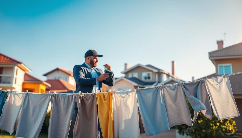 A picturesque scene capturing the essence of Gauteng, featuring a vibrant neighborhood in Johannesburg or Pretoria. In the foreground, a neatly organized washing line filled with freshly laundered clothes sways gently in the breeze, reflecting local culture and everyday life. In the middle ground, a skilled technician in professional attire is installing or repairing a washing line, showcasing their expertise and dedication to service. The background features modern and traditional homes typical of the region, with clear blue skies and soft, natural lighting that gives a warm, inviting atmosphere. The angle is slightly elevated, providing a comprehensive view of the bustling life below, emphasizing reliability and community pride in Gauteng's washing line services. A picturesque scene capturing the essence of Gauteng, featuring a vibrant neighborhood in Johannesburg or Pretoria. In the foreground, a neatly organized washing line filled with freshly laundered clothes sways gently in the breeze, reflecting local culture and everyday life. In the middle ground, a skilled technician in professional attire is installing or repairing a washing line, showcasing their expertise and dedication to service. The background features modern and traditional homes typical of the region, with clear blue skies and soft, natural lighting that gives a warm, inviting atmosphere. The angle is slightly elevated, providing a comprehensive view of the bustling life below, emphasizing reliability and community pride in Gauteng's washing line services.